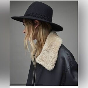 AllSaints Ainsley Braided Fedora Hat - Black